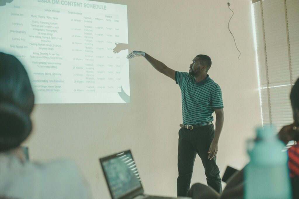 Man in classroom